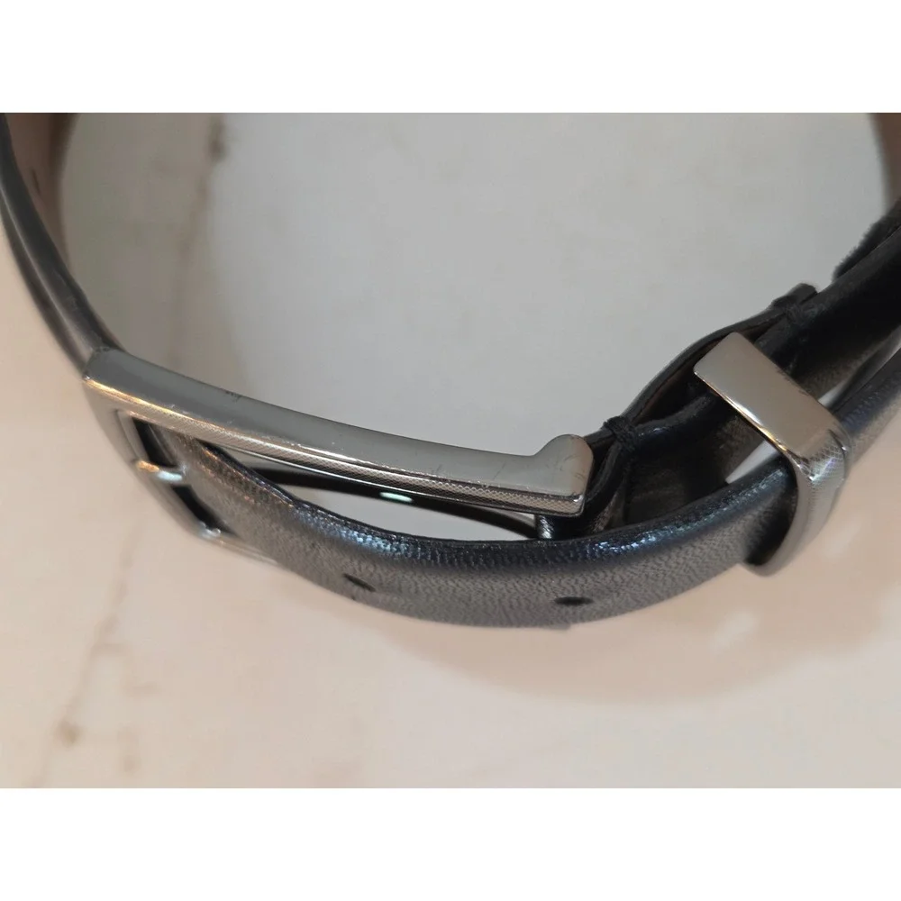 J. Campbell Belt Mens 34 Black Genuine Italian Leather Dress Made in Italy